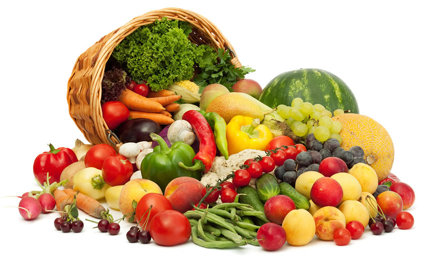 fresh fruits and veggies